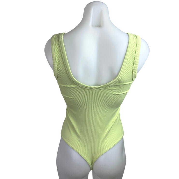 Abercrombie & Fitch Green Rib Knit Sleeveless Cami Camisole Bodysuit Tank Top S