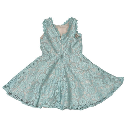 Rare Editions Girls Mint Green Floral Lace Sleeveless Fit & Flare Dress Size 8