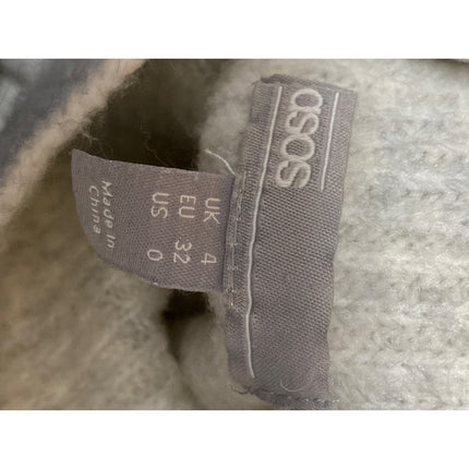 ASOS Women's Gray Long Balloon Sleeve Turtleneck Rib Knit Midi Sweater Dress 0