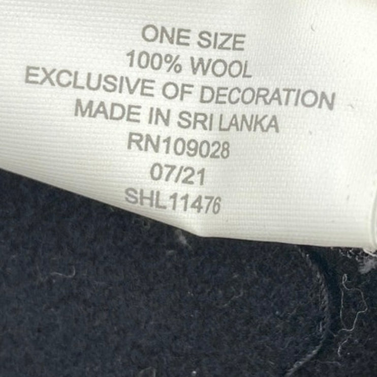 C&C California Women's Black Braided Bow 100% Wool Round Felt Bucket Hat OS