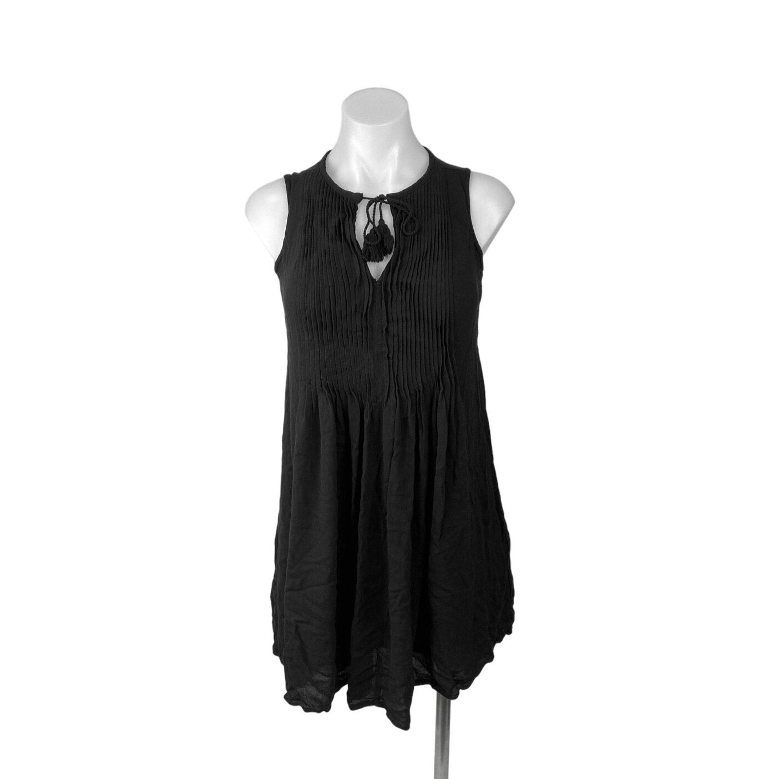 Old Navy Black Sleeveless Pleated Front Tassel Pull On Mini Babydoll D Brie Old Navy Black Sleeveless Pleated Front Tassel Pull On Mini Babydoll D Brie