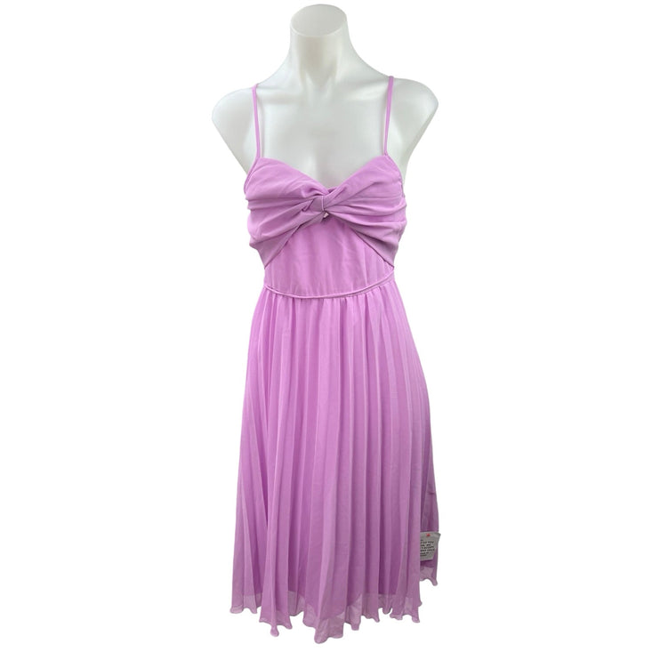 NEW ASOS Purple Lilac Twist Sweetheart Pleated Sleeveless Midi Dress Size 6