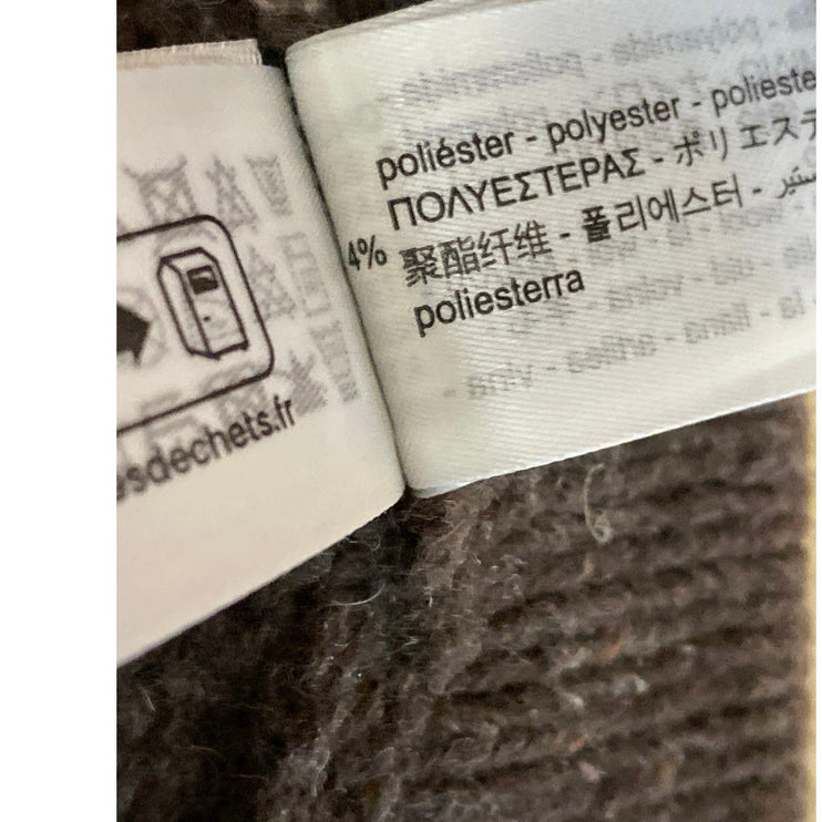 NEW Zara Women's Brown Wool High Rise Knit Wide Leg Baggy Trousers Pants Size S
