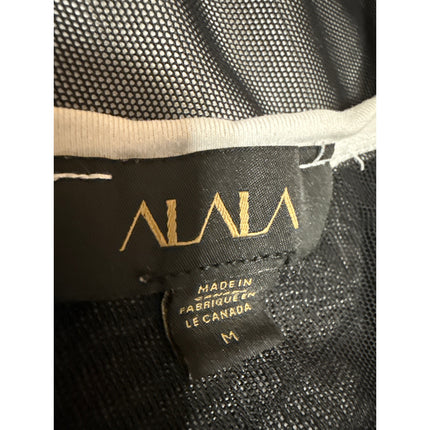 Alala White Black Mesh Sheer Back Sleeveless Workout Athletic Tank Top Size M