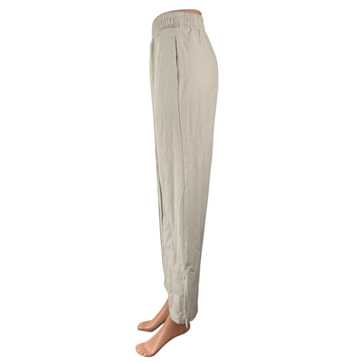 Abercrombie & Fitch Women's Cream Pull On Slit Wide Leg Trousers Pants Size XXS