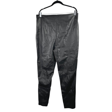 ASOS Design Black Faux Vegan Leather Skinny High Waist Trousers Pants Size 14