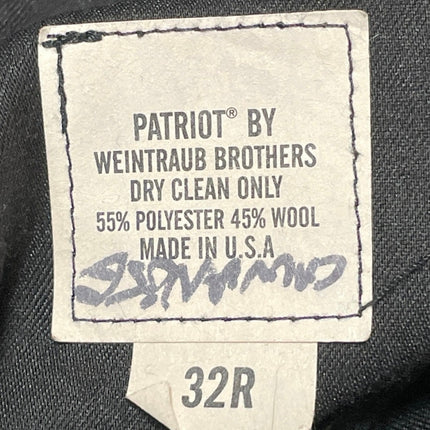Patriot Men's Black Mid Rise Straight Leg Career Ankle Trousers Pants Size 32