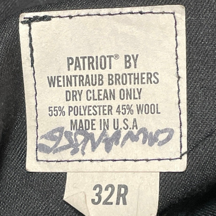 Patriot Men's Black Mid Rise Straight Leg Career Ankle Trousers Pants Size 32