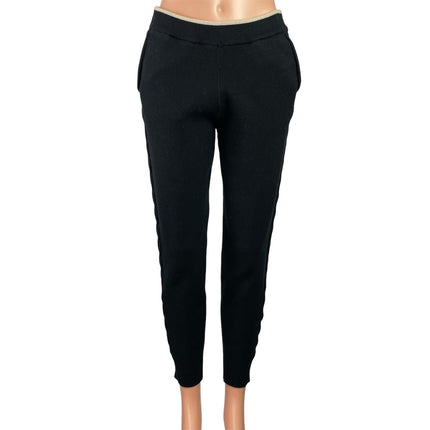 Monrow Women's Black High Waisted Pull On Pocket Tapered Jogger Pants Size S
