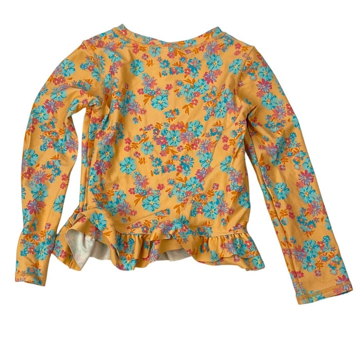 Ruffle Butts Kids Girl's Multicolor Floral Long Sleeve Rashguard Swimwear Top 6