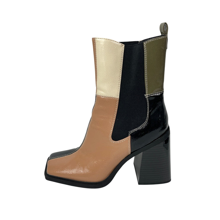 Circus NY by Sam Edelman Lauren Colorblock Leather Block Heels Chelsea Boots 9.5