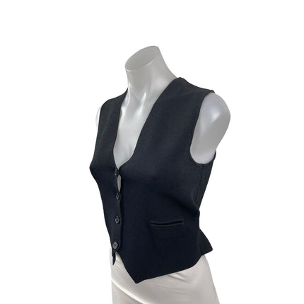 Zara Women's Black Sleeveless V Neck Button Down Waistcoat Suit Vest Tank Top S