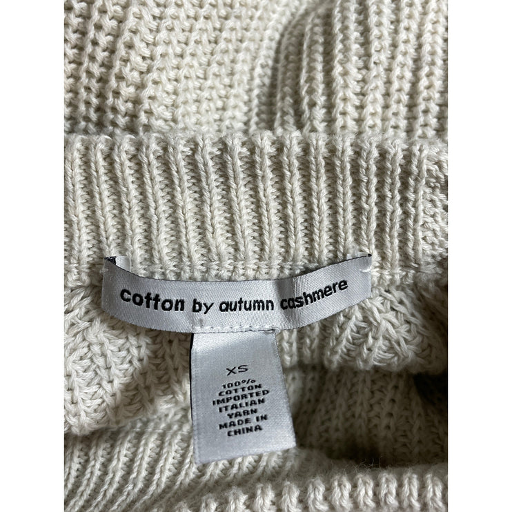 Cotton by Autumn Cashmere Beige Distressed Long Sleeve Sweatshirt Sweater Top XS