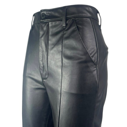 Abercrombie & Fitch The Shinny High Rise Faux Leather Vegan Trousers Pants Sz 26
