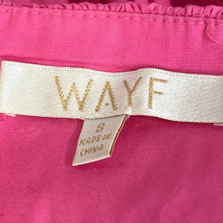 WAYF Pink Sleeveless Smocked Ruffle Peplum Cami Camisole Blouse Tank Top Size S