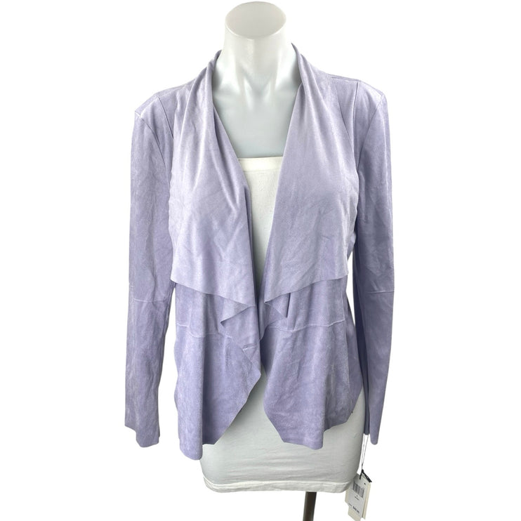 NWT Bagatelle Purple Faux Suede Drape Open Front Long Sleeve Coat Jacket Size L