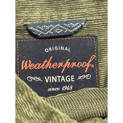 Weatherproof Men's Green Corduroy Collared Long Sleeve Button Down Shirt Top M