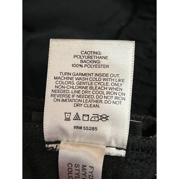 Express Women's Black Faux Vegan Leather Elastic Waist Trousers Jogger Pants S
