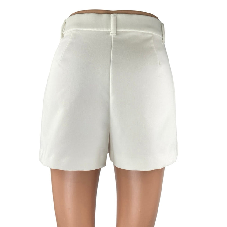 Zara Women's White Front Slit High Waisted Casual Mini Skirt Skort Size XS