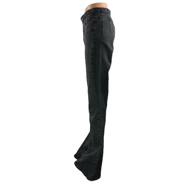 Free People We The Free Black High Waisted Flare Bootcut Denim Jeans Size 31
