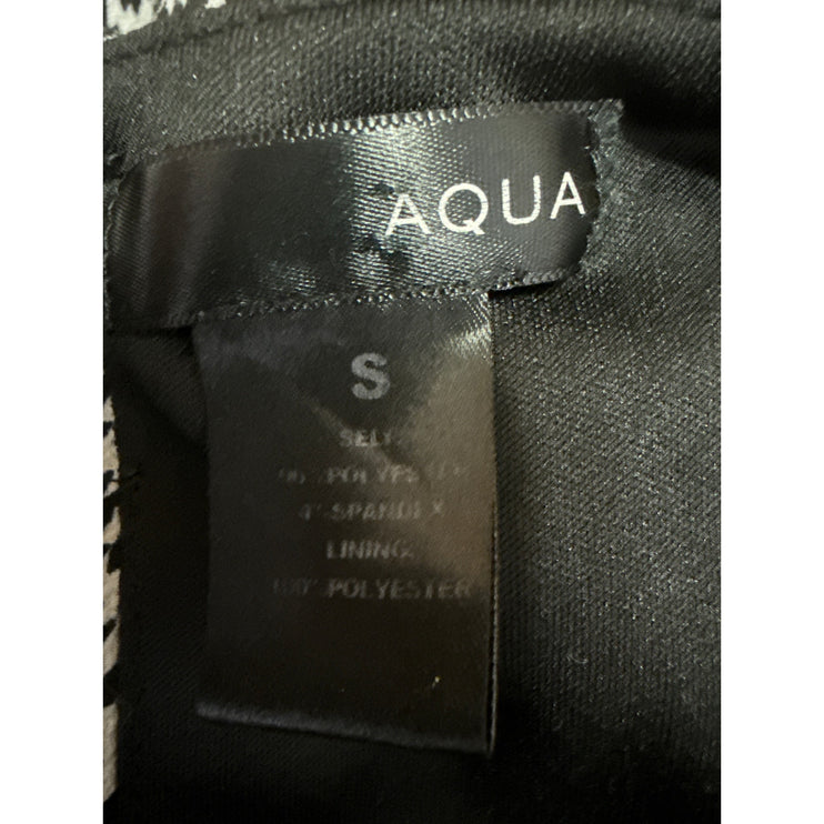 Aqua Black Houndstooth Sleeveless Cami Camisole Tank Fit & Flare Mini Dress Sz S