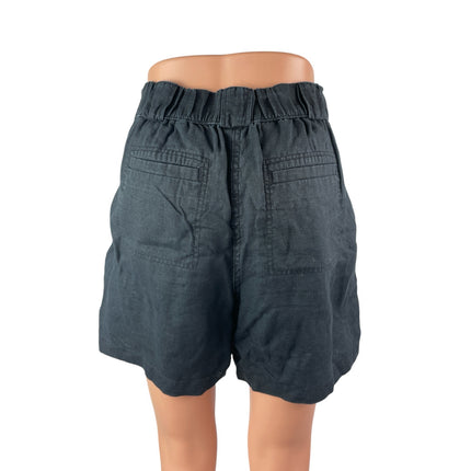 M&S Marks & Spencer Women's Black Pleated High Rise Casual Mini Shorts Size 4