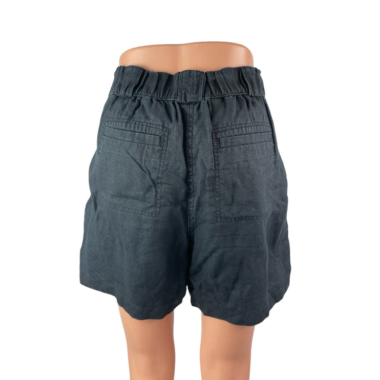 M&S Marks & Spencer Women's Black Pleated High Rise Casual Mini Shorts Size 4