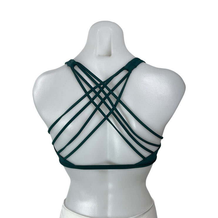 Bundle of 2 Lululemon Black Teal Strappy Yoga Athletic Sports Bra Crop Top Sz S