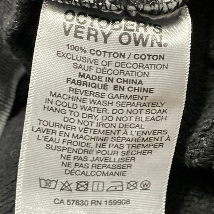 OVO October's Very Own Women's Black Washed Hoodie Hooded Sweatshirt Top Size L