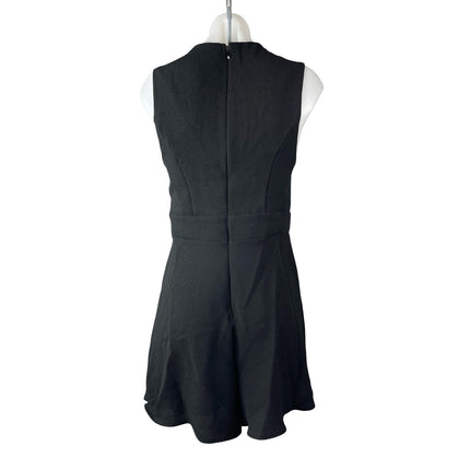 Silence + Noise Black Sleeveless Lace Up V Neck A Line Romper Shorts Size 6