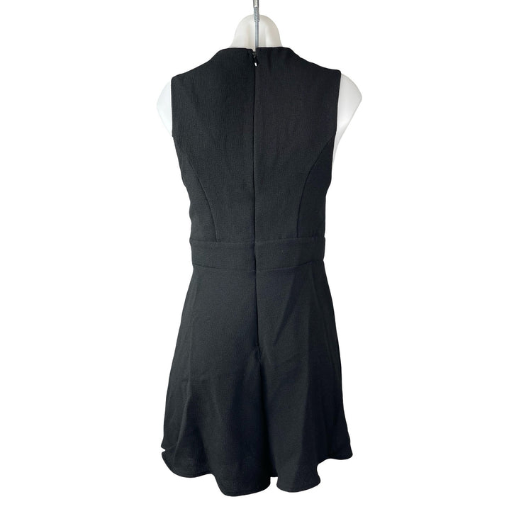 Silence + Noise Black Sleeveless Lace Up V Neck A Line Romper Shorts Size 6