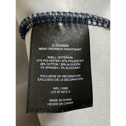 32 Degrees Men's Blue Crew Neck Long Sleeve Athletic Sweater Sweatshirt Top Sz L