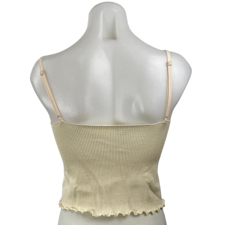Urban Outfitters Out From Under Yellow Rib Knit Lettuce Cami Tank Top Size XL