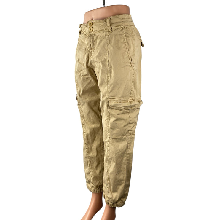 Sanctuary Women's Beige High Waisted Loose Fit Straight Trousers Cargo Pants 31