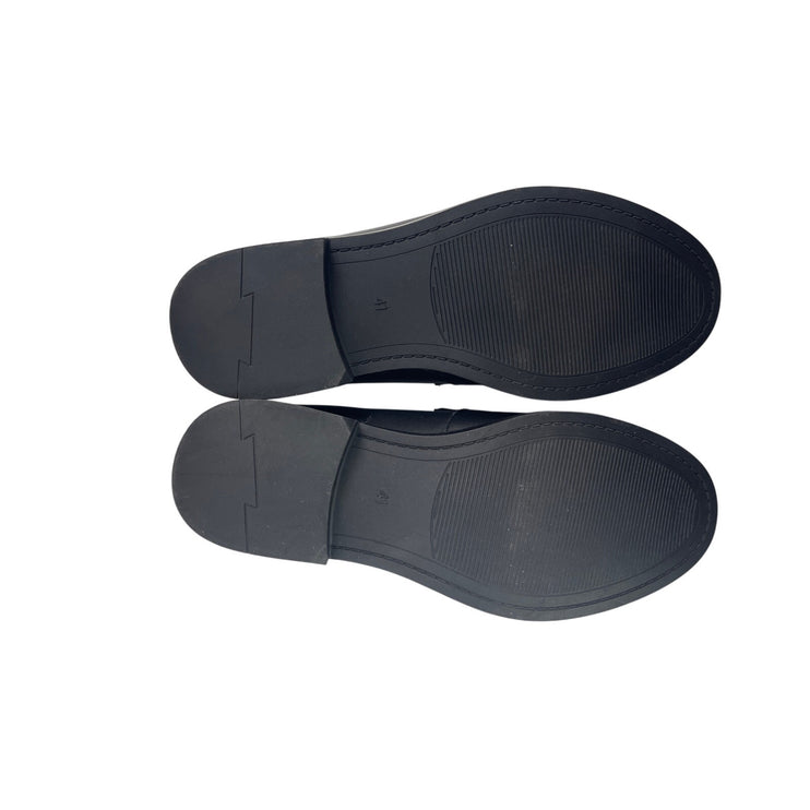 NEW Tiffany & Co Mens Black Leather Low Top Slip On Almond Toe Loafers Shoes 8.5