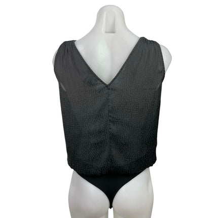 Paige Women's Black Burnout Polka Dots Sleeveless Cowl Neck Bodysuit Top Size XS