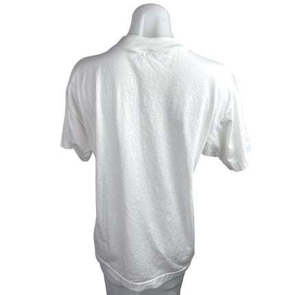 Peer By Peter Mussfeldt White Cancun Crewneck Short Sleeve Tee T shirt Top Sz L