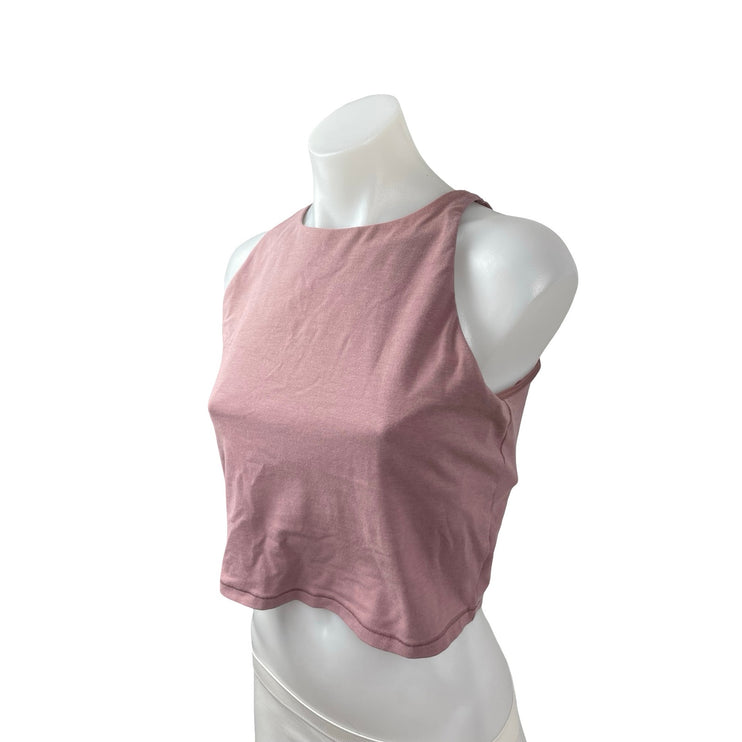 Old Navy Snug Women's Pink Sleeveless Yoga Athletic Activewear Crop Tank Top L