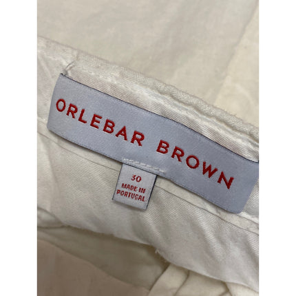 Orlebar Brown 100% Linen White High Rise Slim Tapered Utility Trousers Pants 30