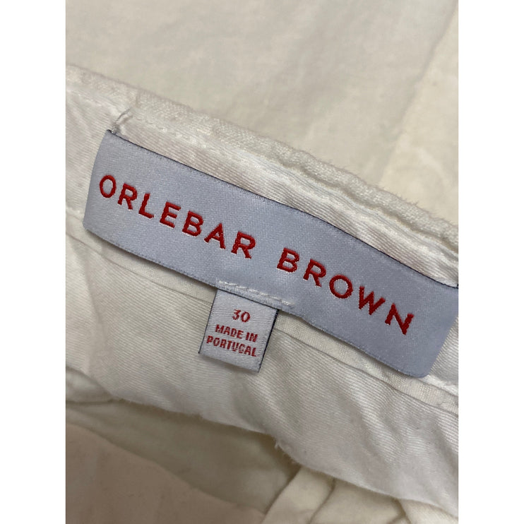 Orlebar Brown 100% Linen White High Rise Slim Tapered Utility Trousers Pants 30