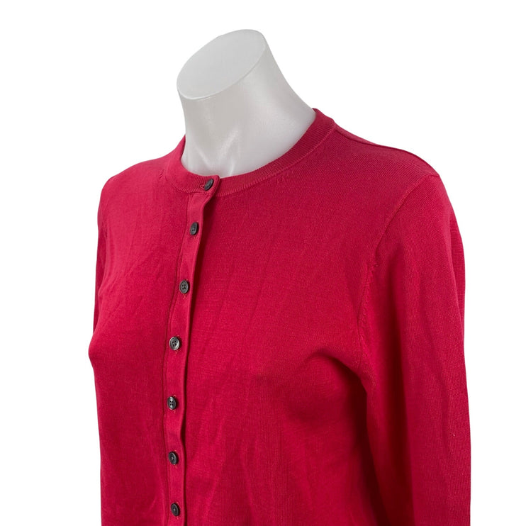 Madewell Women's Pink Crew Neck Long Sleeve Button Down Cardigan Sweater Top XS