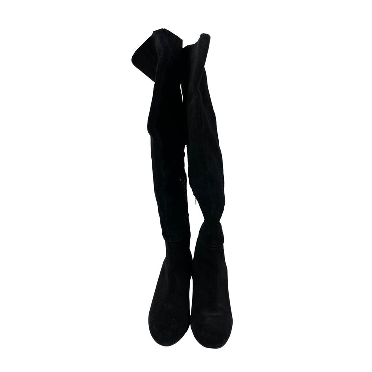 Steve Madden Hansil Women's Black Suede Lace Up Back Round Toe Winter Boots 5.5