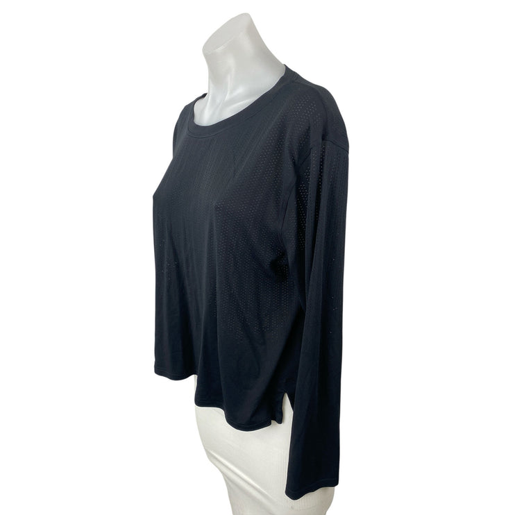 Lululemon Black Crew Neck Long Sleeve Yoga Athletic Activewear T-Shirt Top Sz 14
