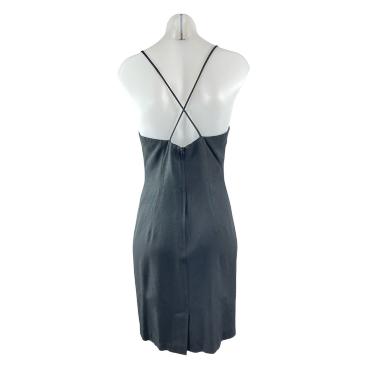 Joseph Ribkoff Black Sleeveless Cami V Neck Camisole Tank Mini Sheath Dress 8