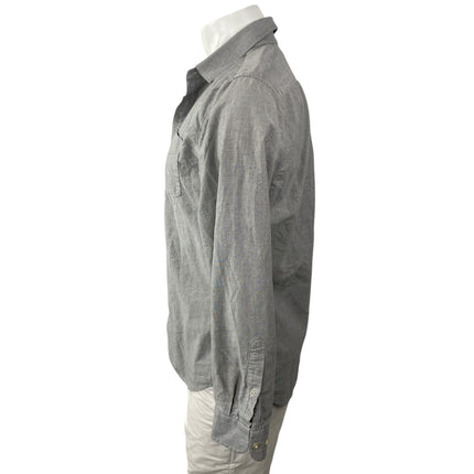 Banana Republic Men's Gray Grant Fit Oxford Long Sleeve Button Down Shirt Top M