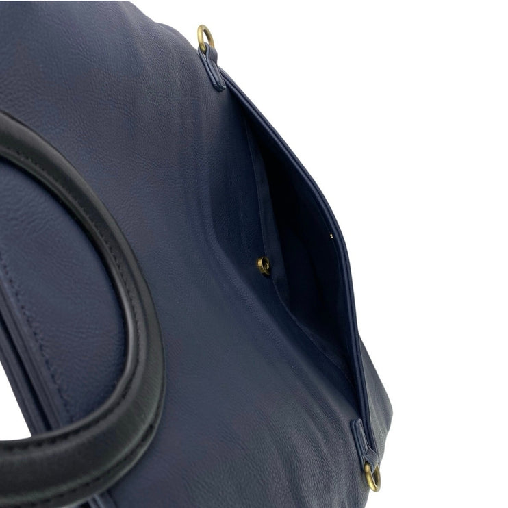 Anthropologie Tabitha Blue Foldover Magnetic Ring Holder Purse Clutch Handbag OS