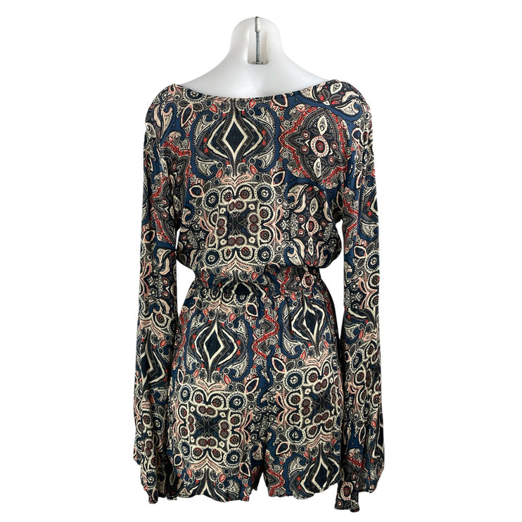 Abercrombie & Fitch Multicolor Long Bell Sleeves Paisley Jumpsuit Romper Size M