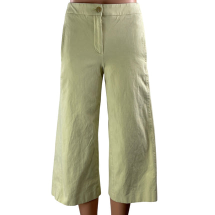 Ann Taylor Womens Green High Rise Wide Leg Baggy Cropped Trousers Pants Size 00P
