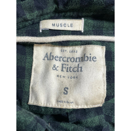 Abercrombie & Fitch Muscle Men's Green Plaid Long Sleeve Button Down Shirt Top S