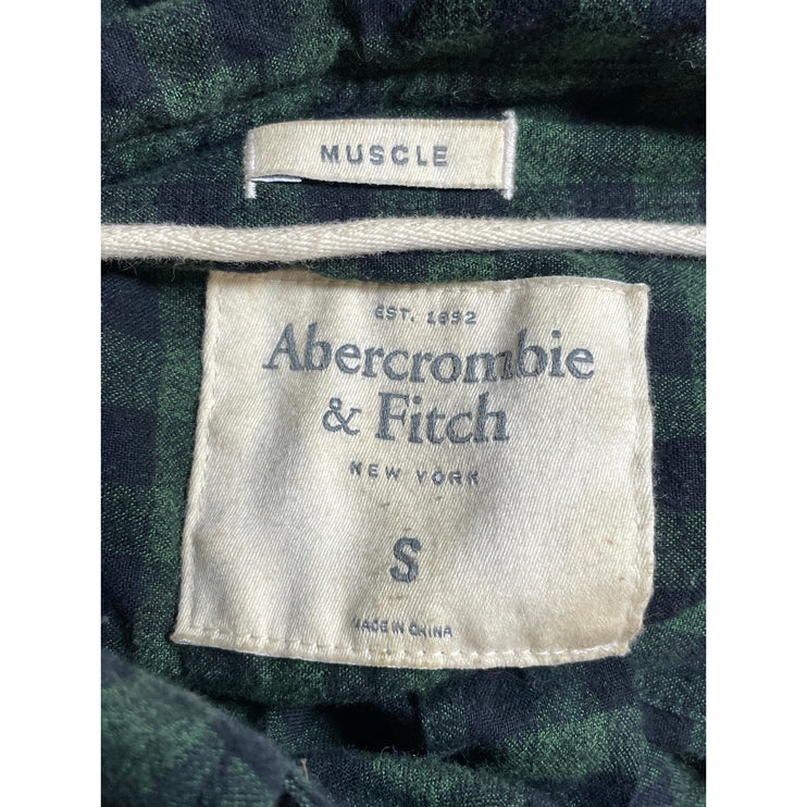 Abercrombie & Fitch Muscle Men's Green Plaid Long Sleeve Button Down Shirt Top S
